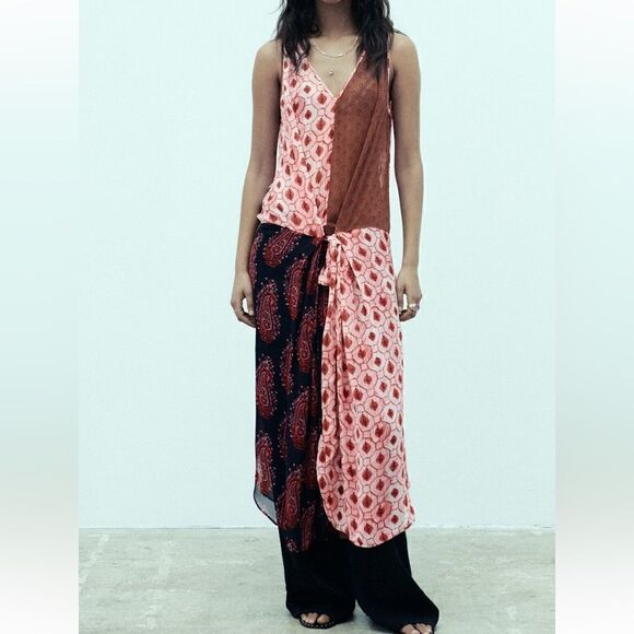 NWT Zara Printed Midi Dress - Picture 2 of 14